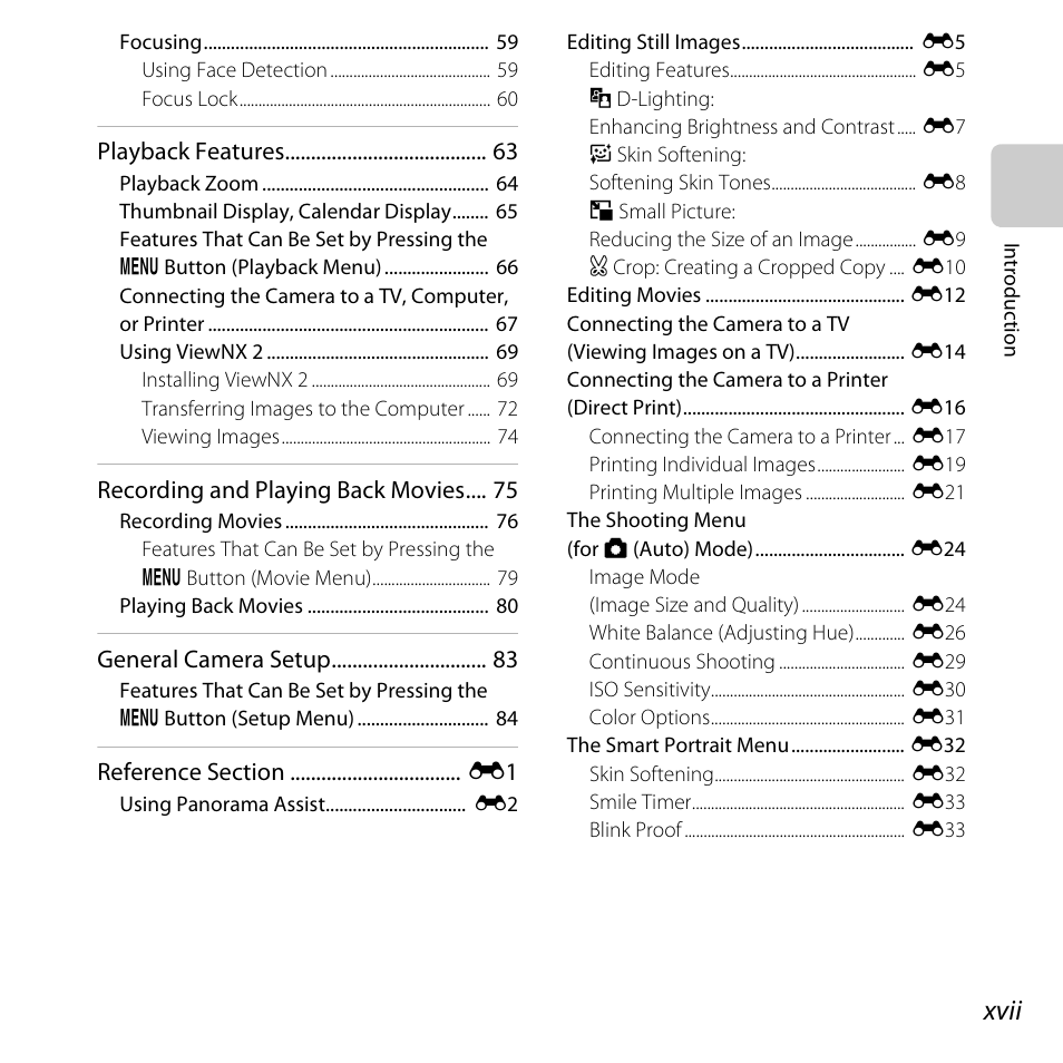 Xvii | Nikon L320 User Manual | Page 19 / 204