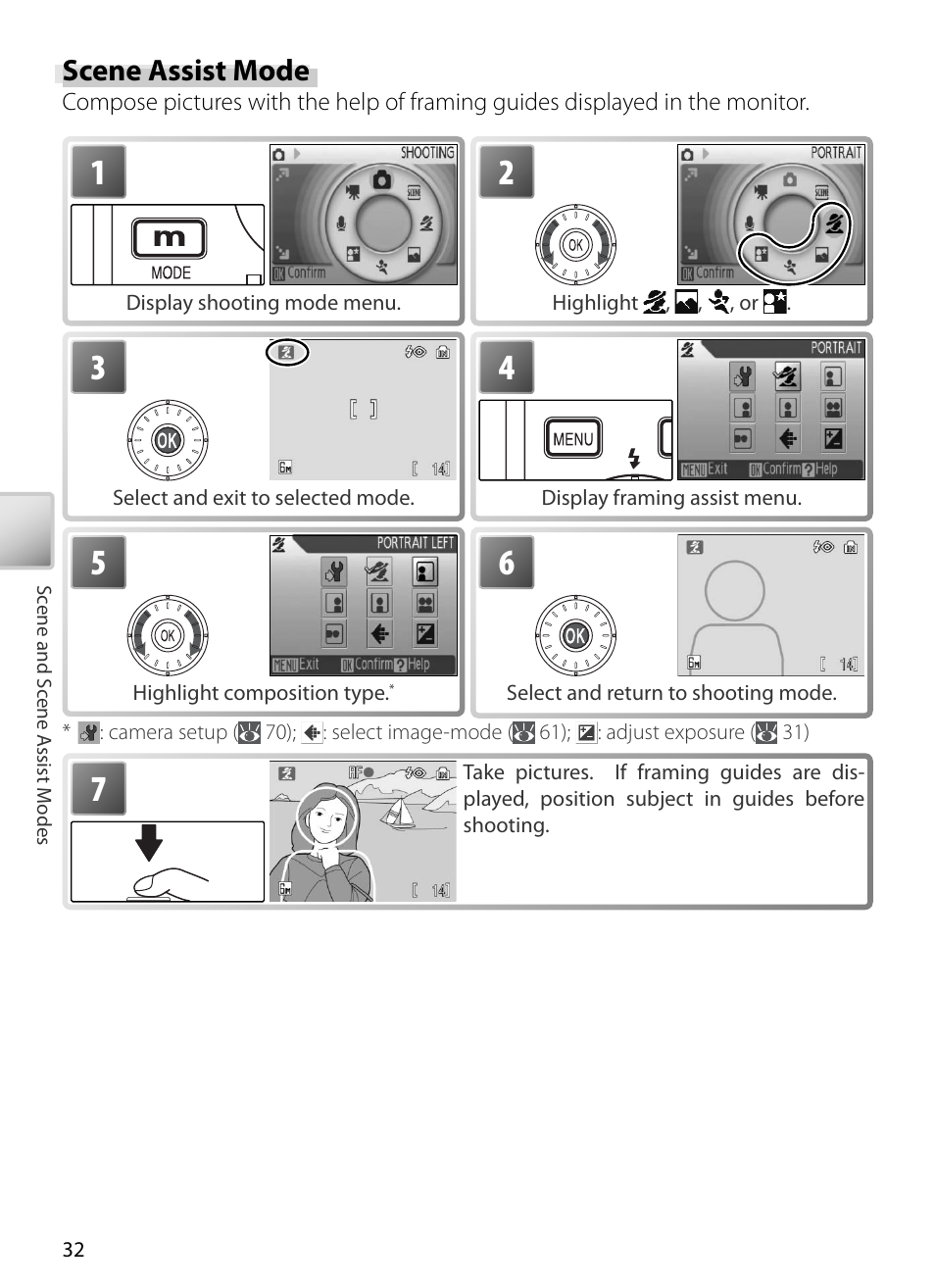 Scene assist mode | Nikon S5 User Manual | Page 42 / 108