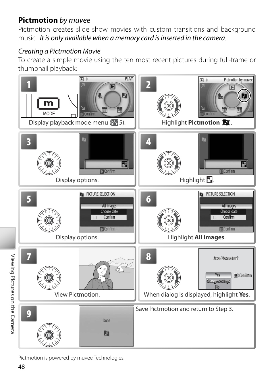 Pictmotion by muvee | Nikon S5 User Manual | Page 58 / 108