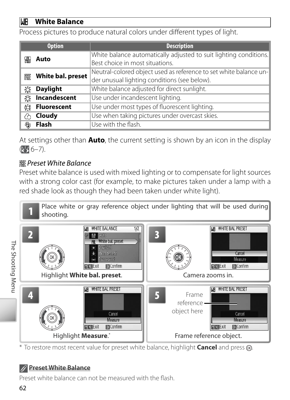 White balance | Nikon S5 User Manual | Page 72 / 108
