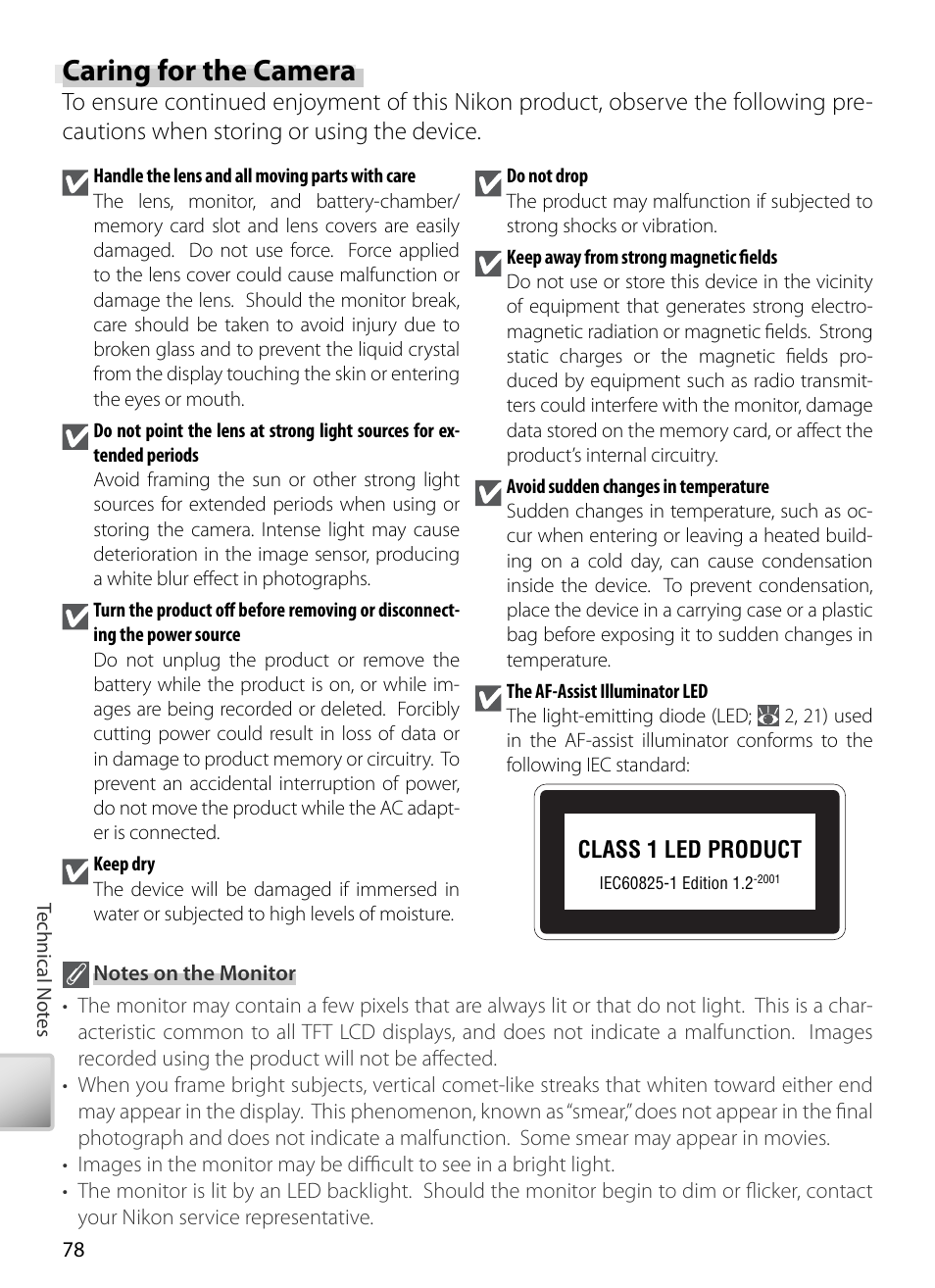 Caring for the camera | Nikon S5 User Manual | Page 88 / 108