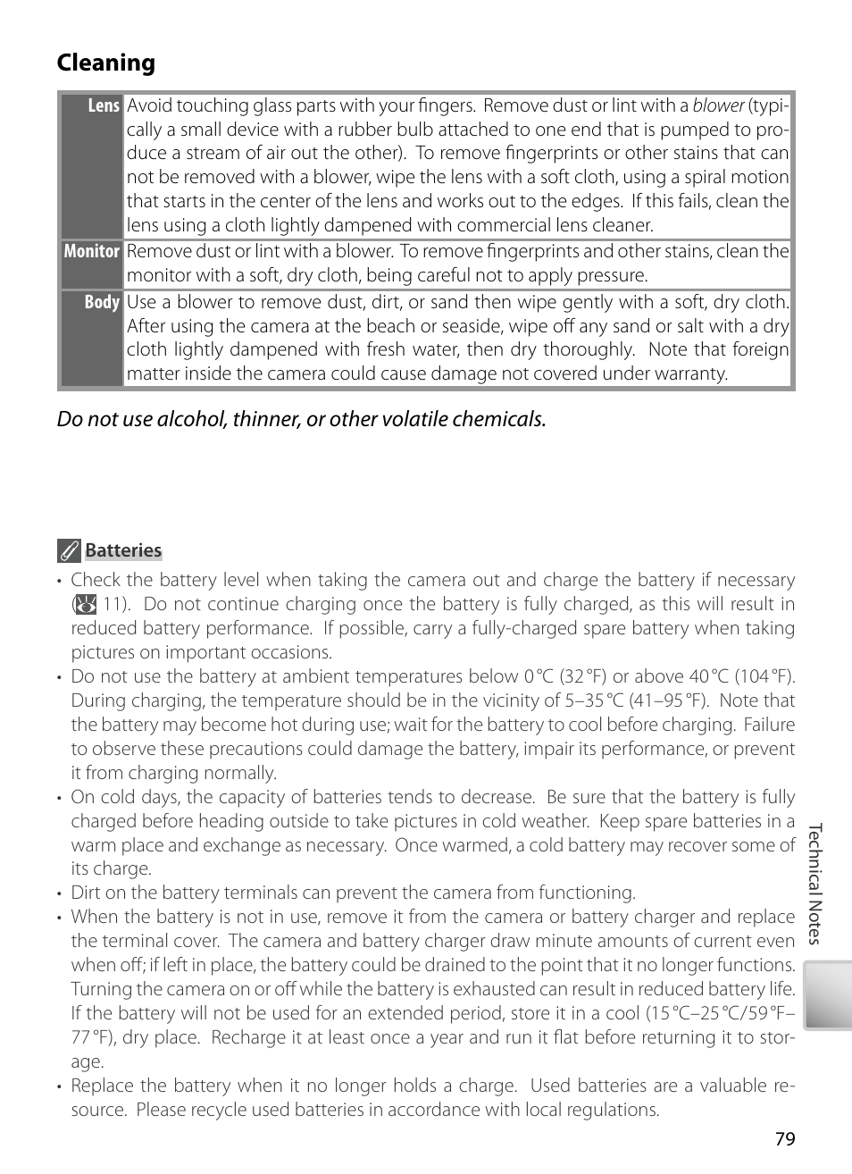 Cleaning | Nikon S5 User Manual | Page 89 / 108