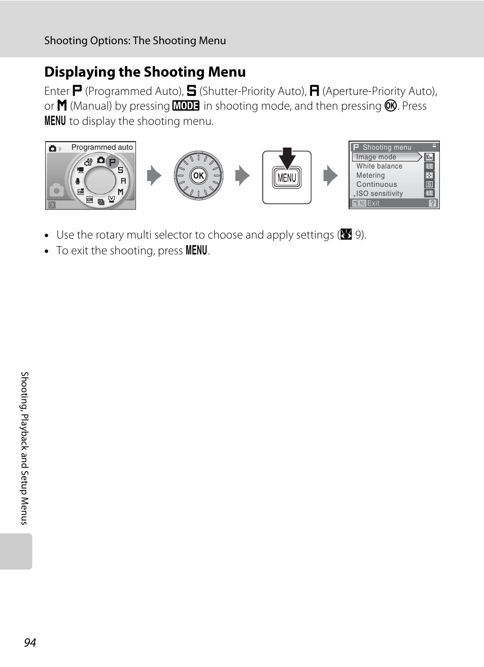 Displaying the shooting menu | Nikon S710 User Manual | Page 106 / 172