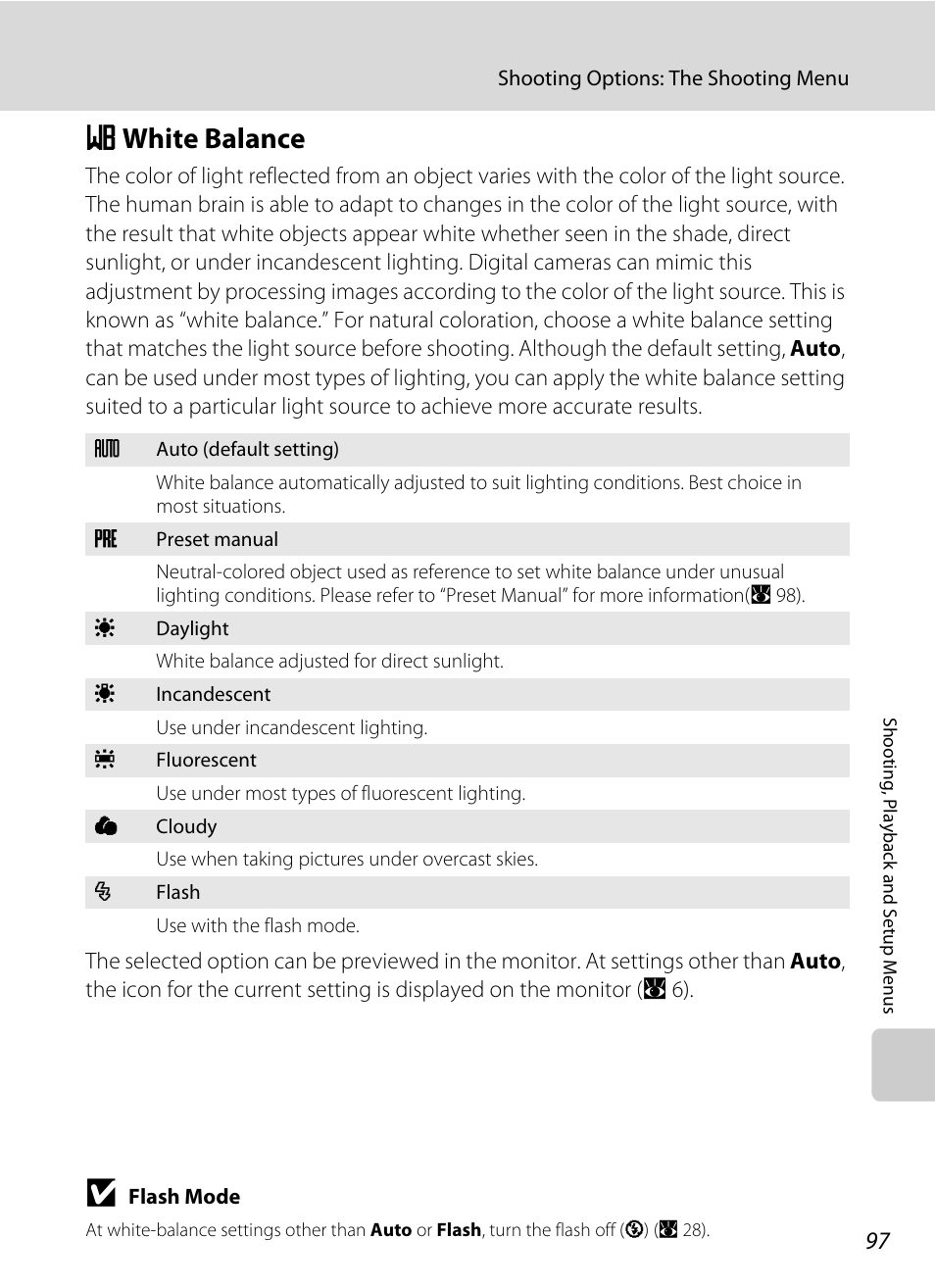 White balance, B white balance, A 97 | Bwhite balance | Nikon S710 User Manual | Page 109 / 172