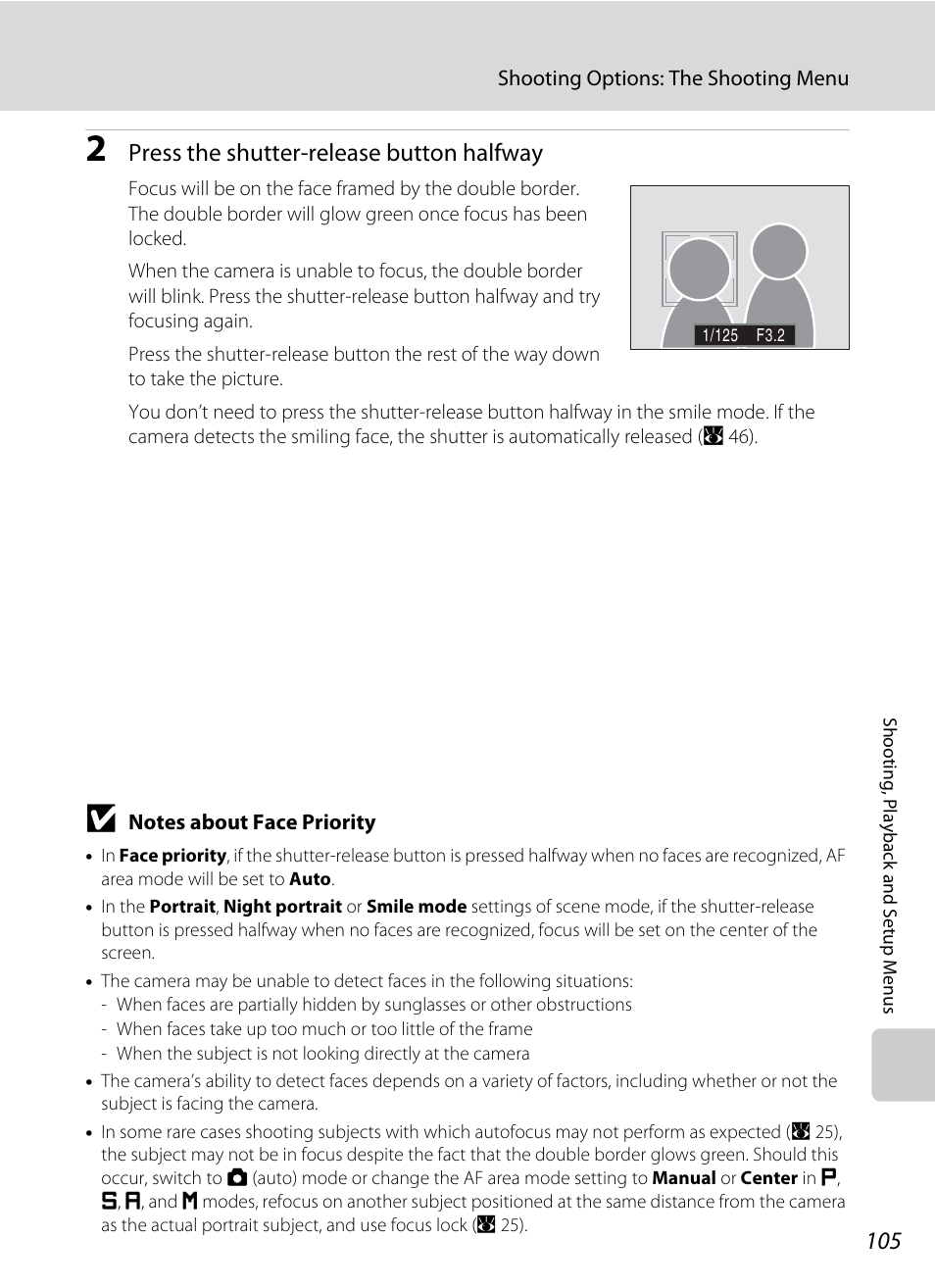 Press the shutter-release button halfway | Nikon S710 User Manual | Page 117 / 172