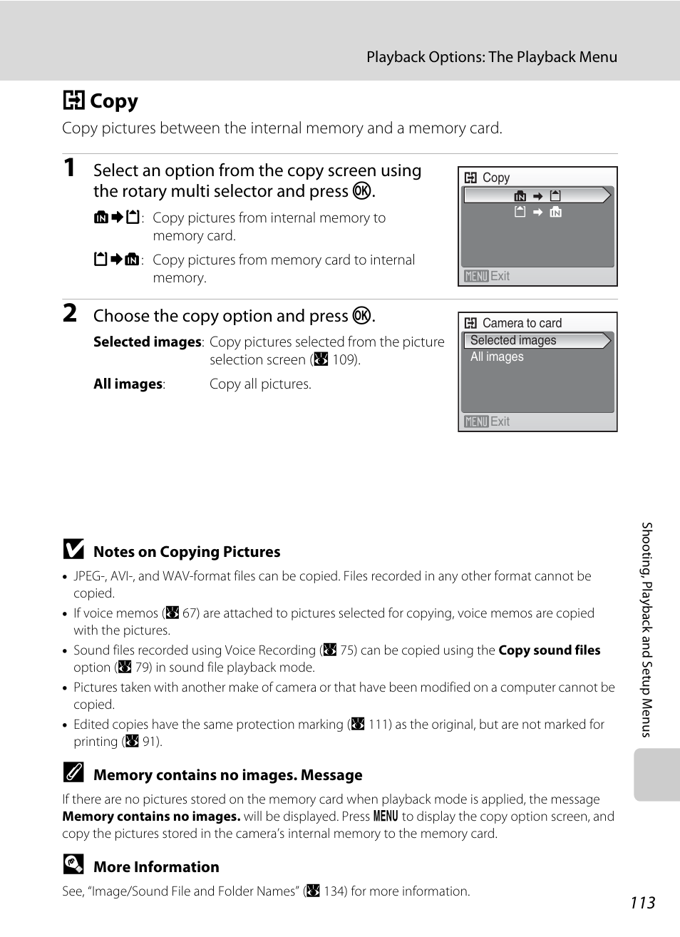 Copy, H copy, A 113 | A 113), Hcopy | Nikon S710 User Manual | Page 125 / 172