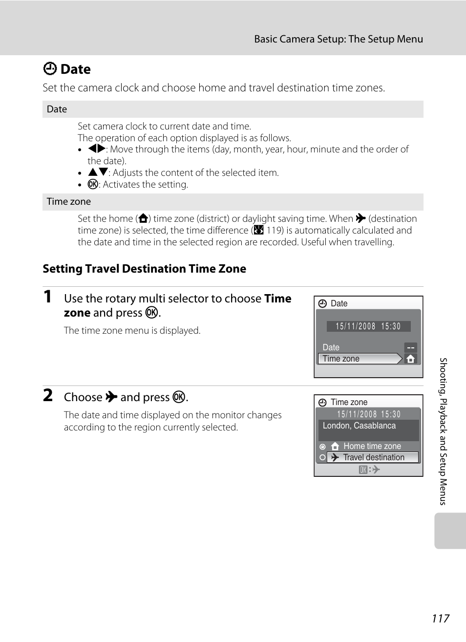 Date, D date, A 117) i | A 117, 11, A 117, Ddate | Nikon S710 User Manual | Page 129 / 172
