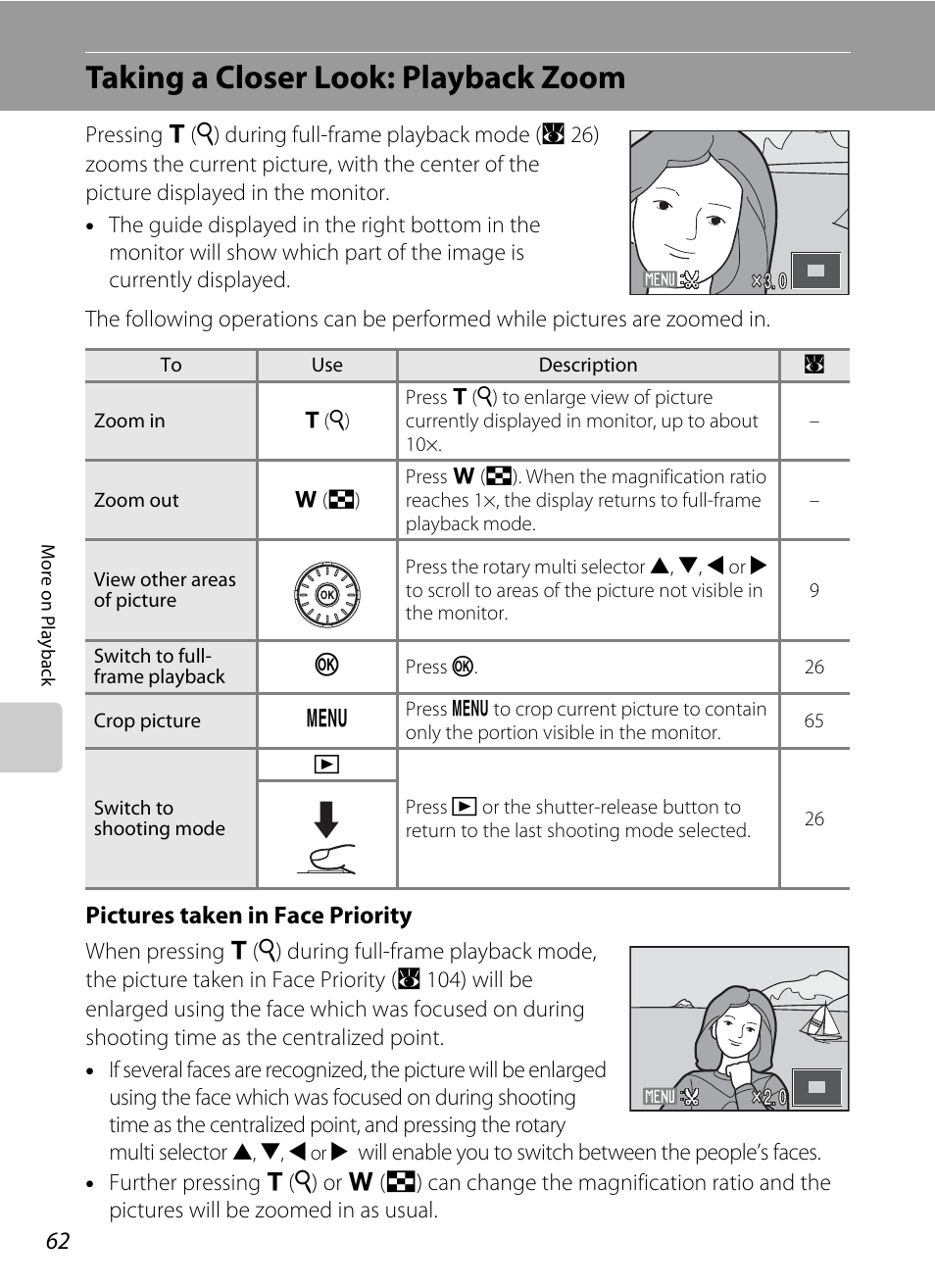 Taking a closer look: playback zoom | Nikon S710 User Manual | Page 74 / 172