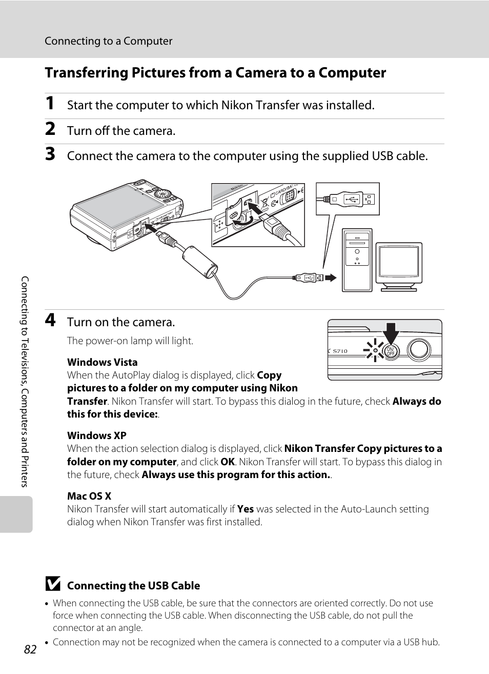 Transferring pictures from a camera to a computer | Nikon S710 User Manual | Page 94 / 172
