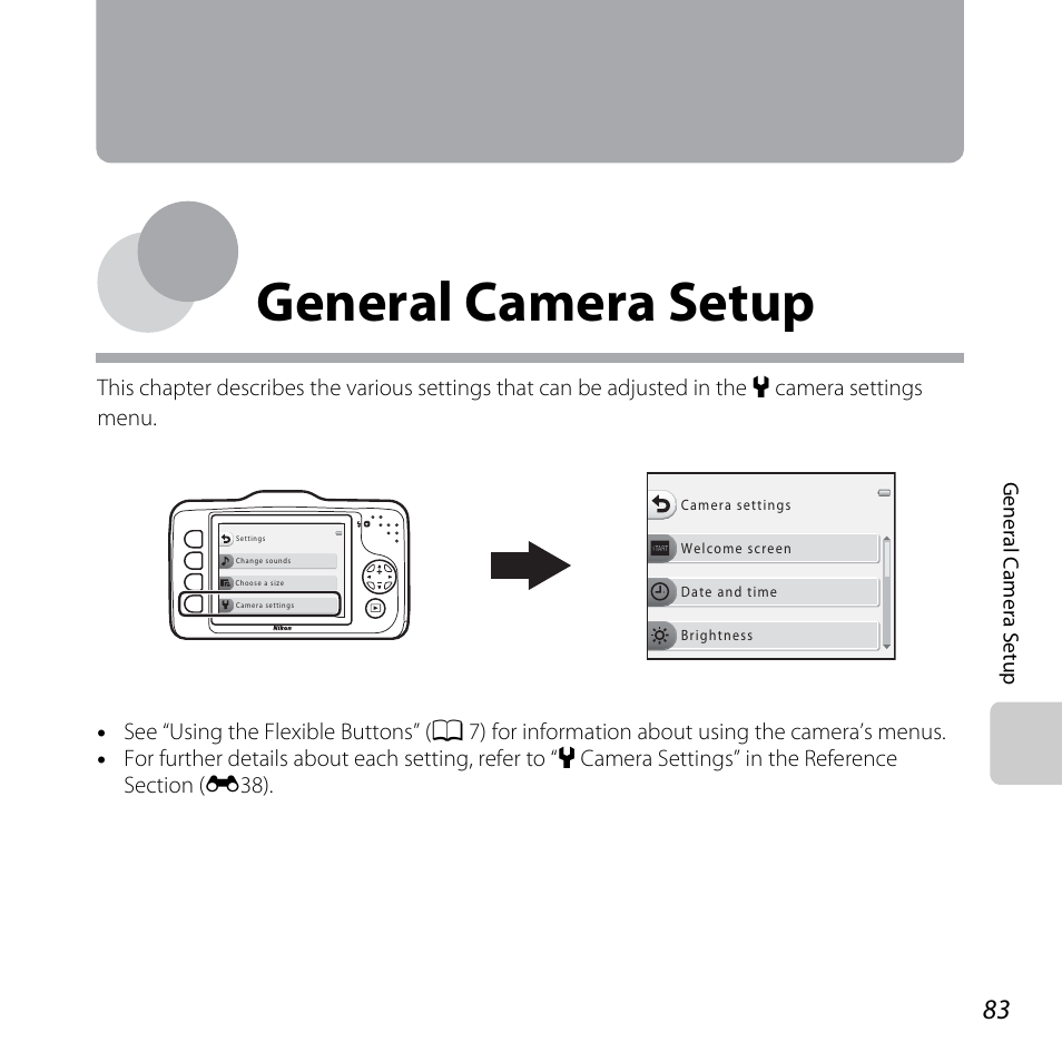 General camera setup | Nikon S31 User Manual | Page 109 / 208