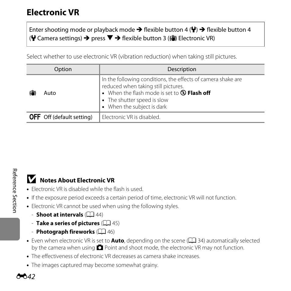 Electronic vr | Nikon S31 User Manual | Page 152 / 208