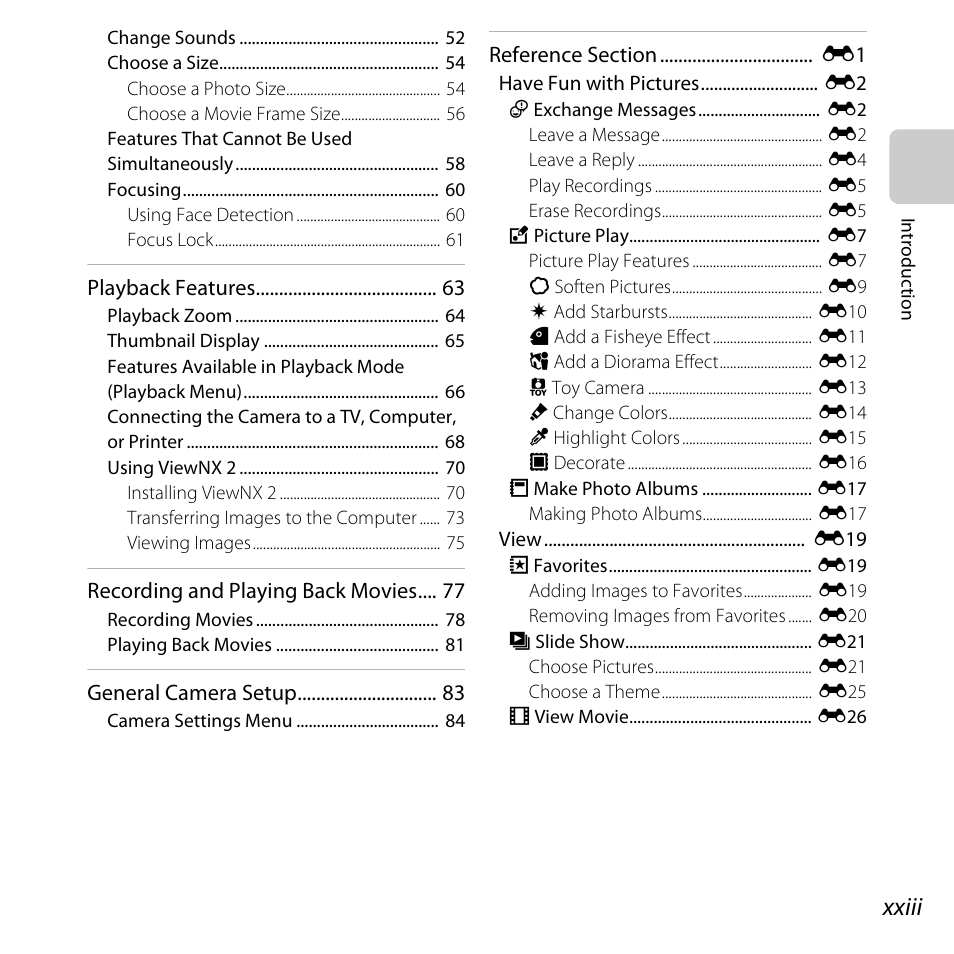 Xxiii | Nikon S31 User Manual | Page 25 / 208