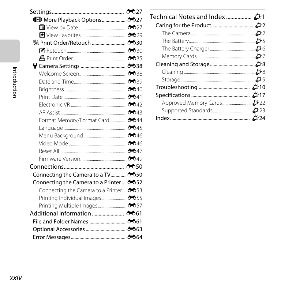 Xxiv | Nikon S31 User Manual | Page 26 / 208