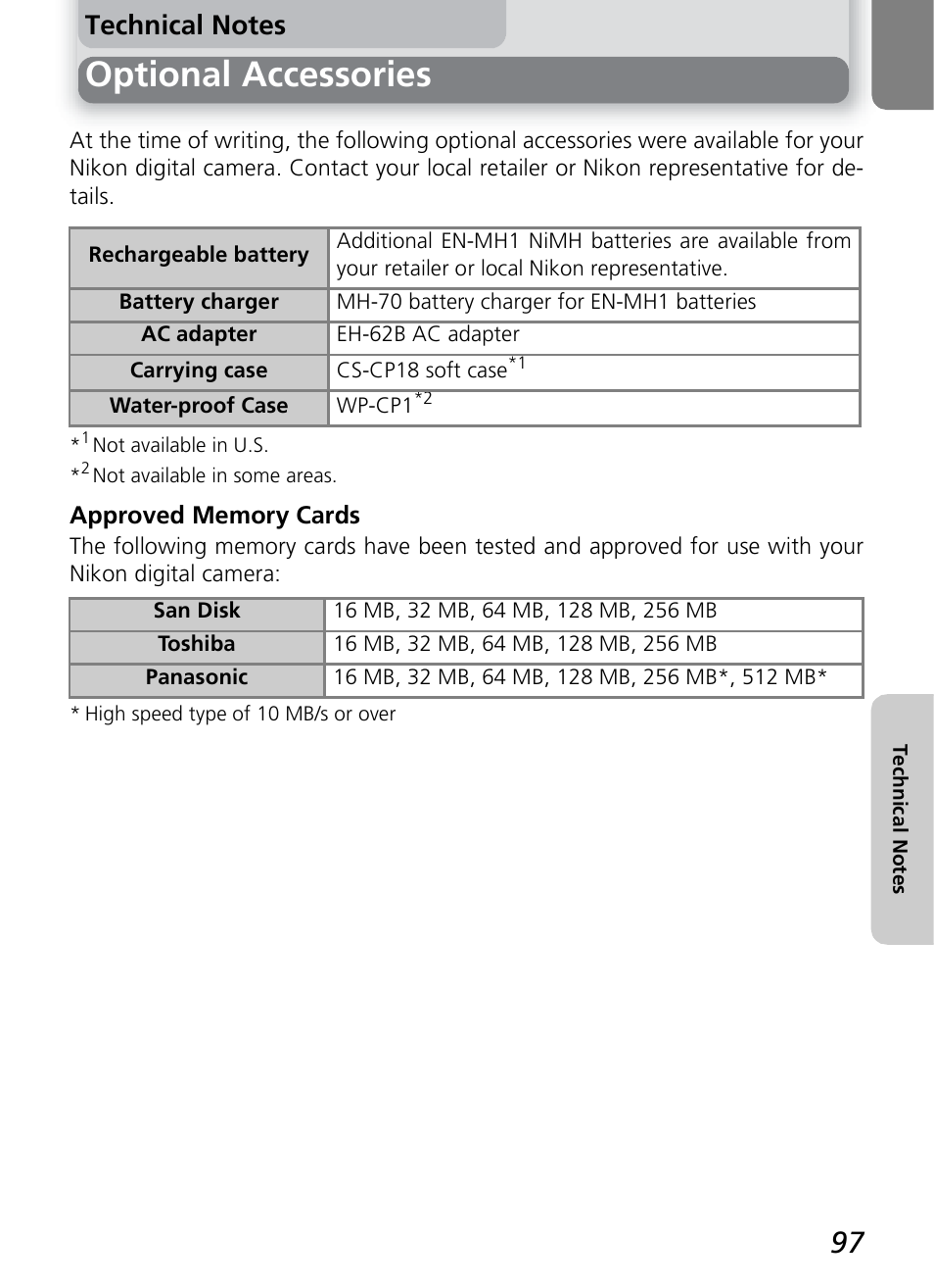 Optional accessories | Nikon 2200 - 3200 User Manual | Page 107 / 120