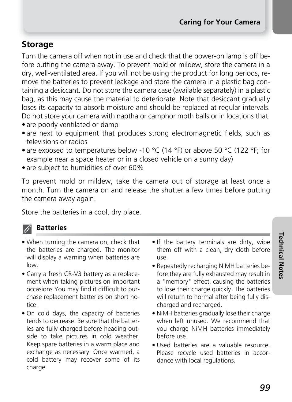 Storage | Nikon 2200 - 3200 User Manual | Page 109 / 120