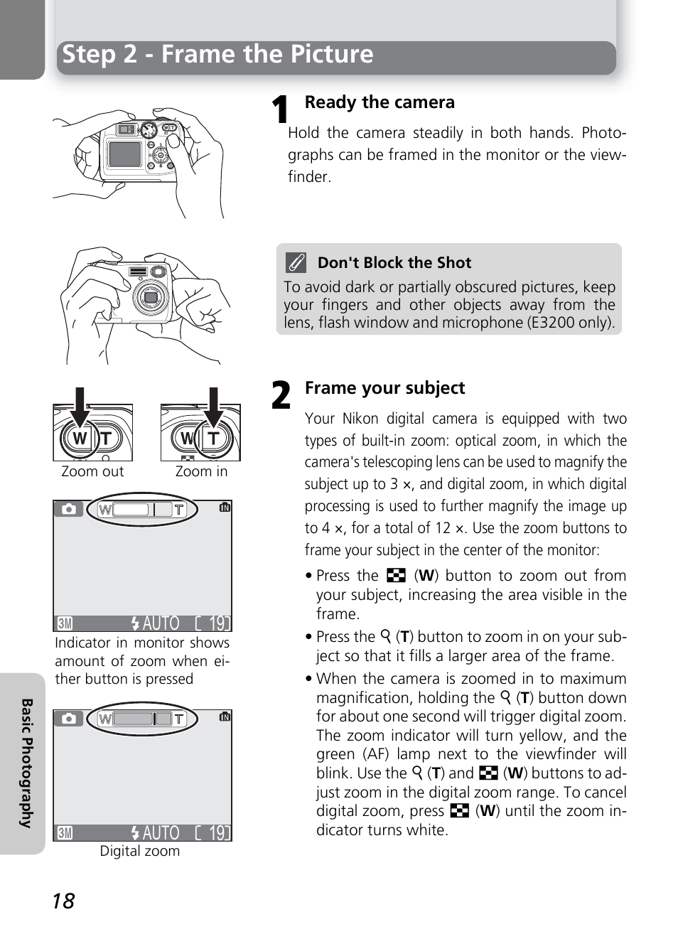 Step 2 - frame the picture | Nikon 2200 - 3200 User Manual | Page 28 / 120