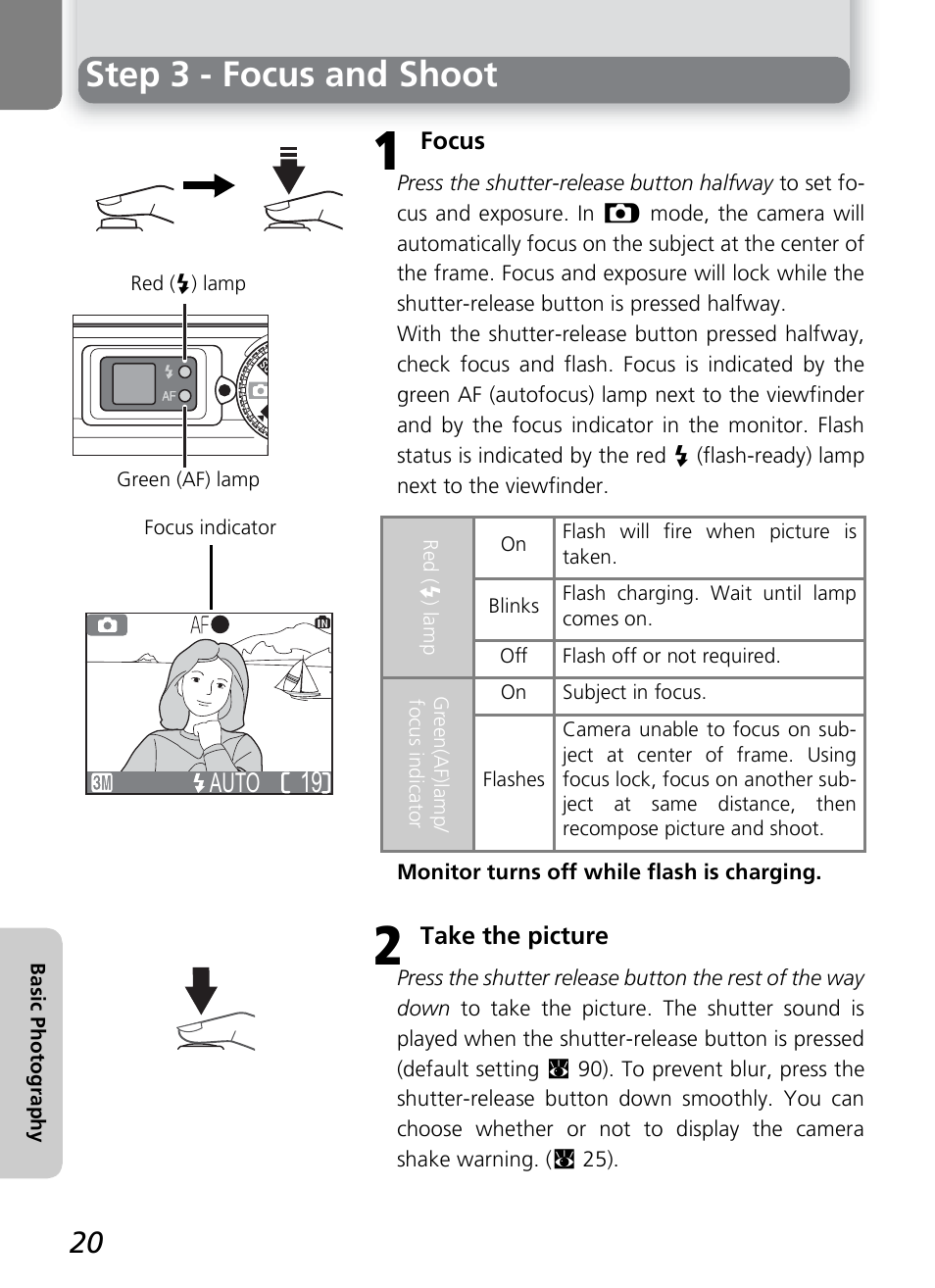 Step 3 - focus and shoot, Auto | Nikon 2200 - 3200 User Manual | Page 30 / 120