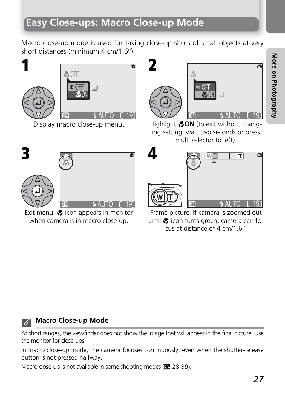 Easy close-ups: macro close-up mode | Nikon 2200 - 3200 User Manual | Page 37 / 120