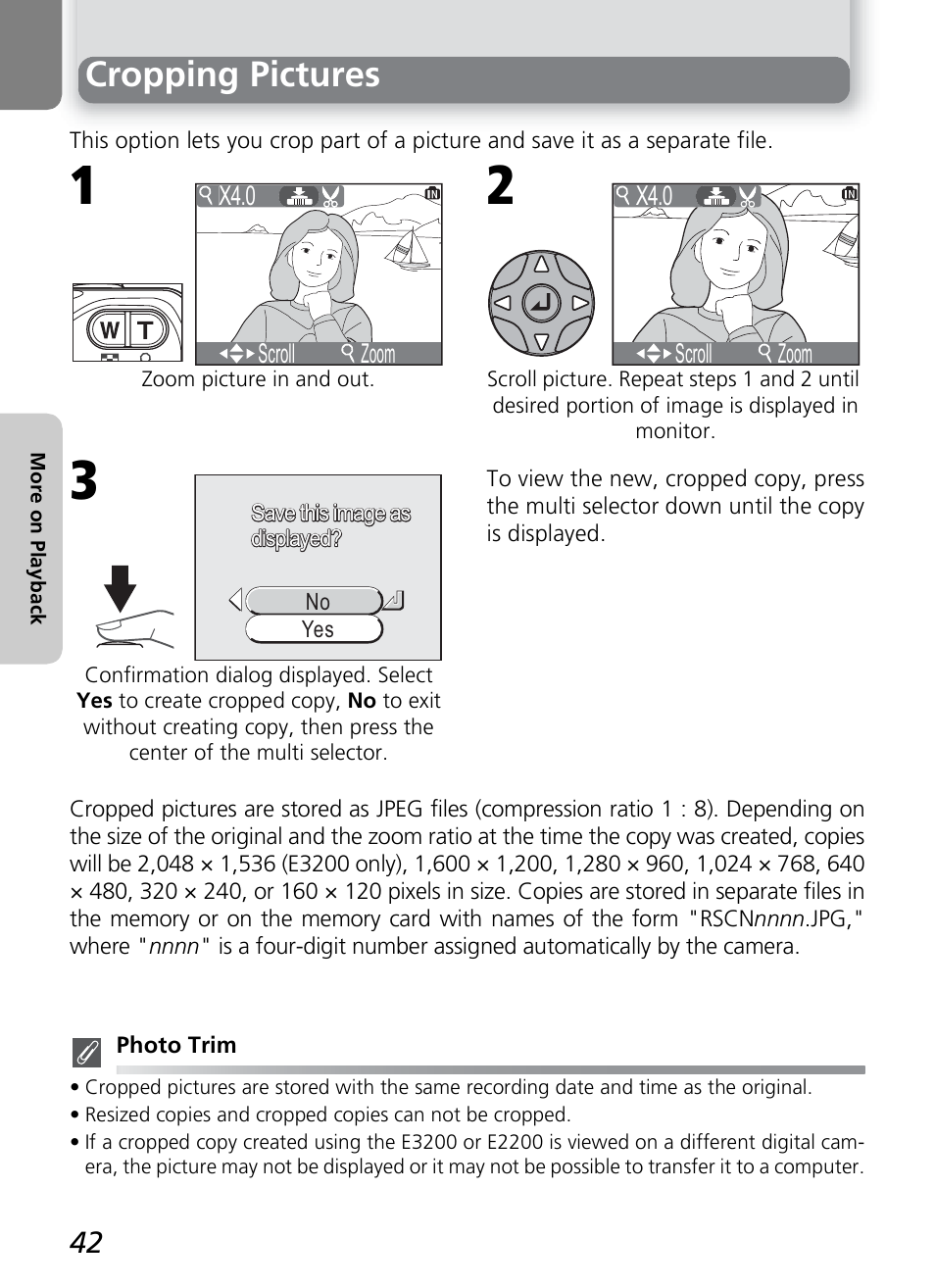 Cropping pictures | Nikon 2200 - 3200 User Manual | Page 52 / 120