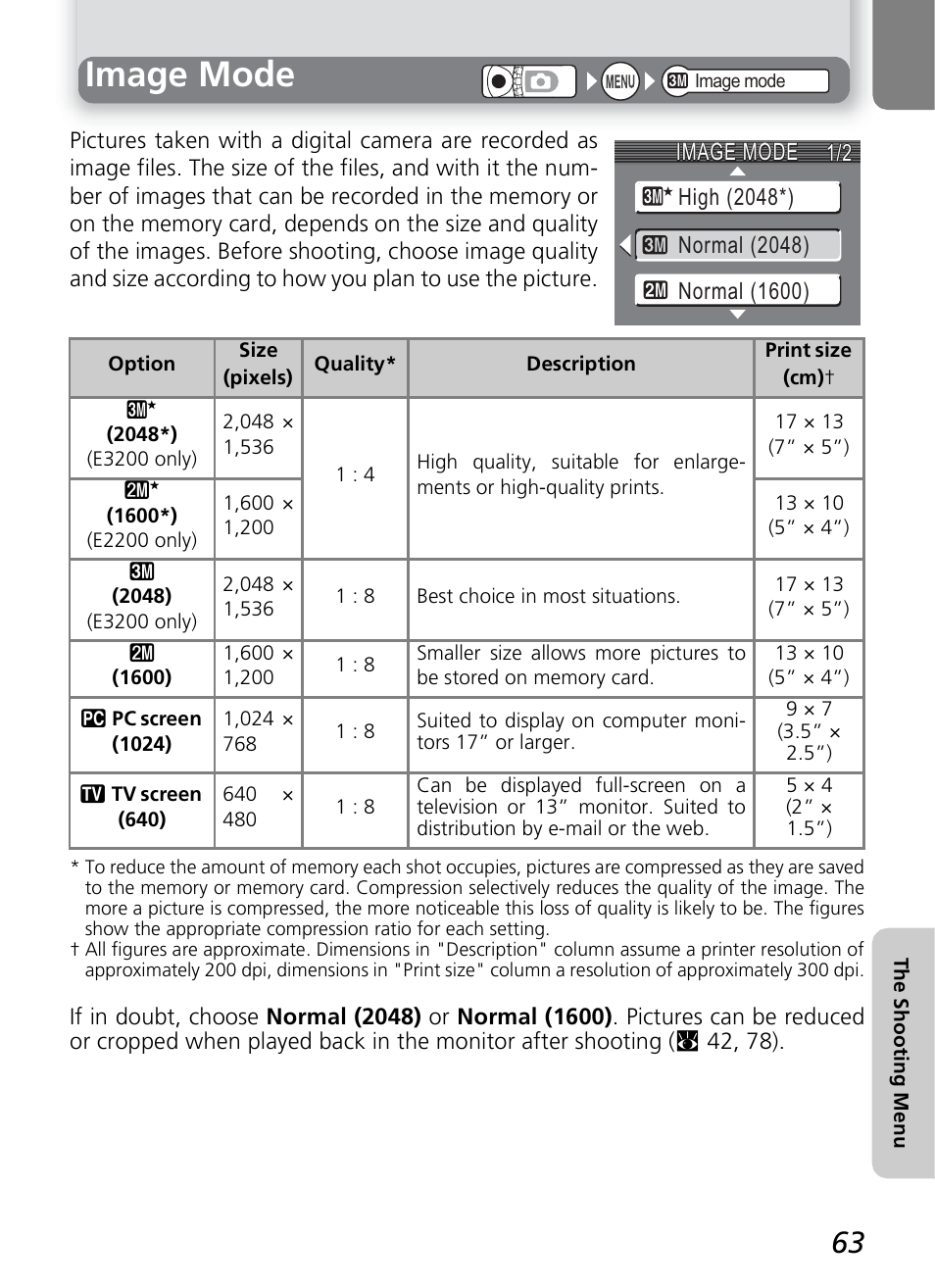 Image mode | Nikon 2200 - 3200 User Manual | Page 73 / 120