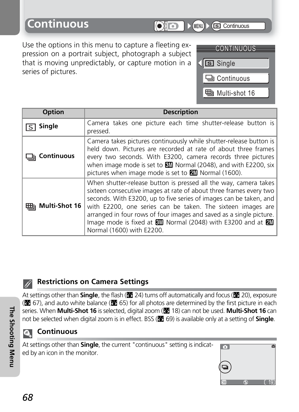 Continuous | Nikon 2200 - 3200 User Manual | Page 78 / 120