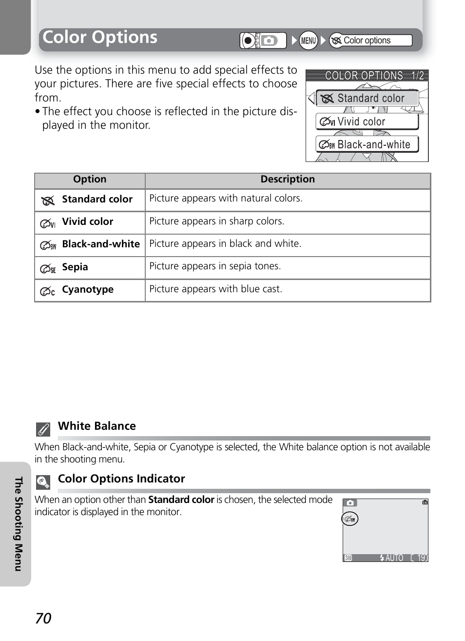 Color options | Nikon 2200 - 3200 User Manual | Page 80 / 120