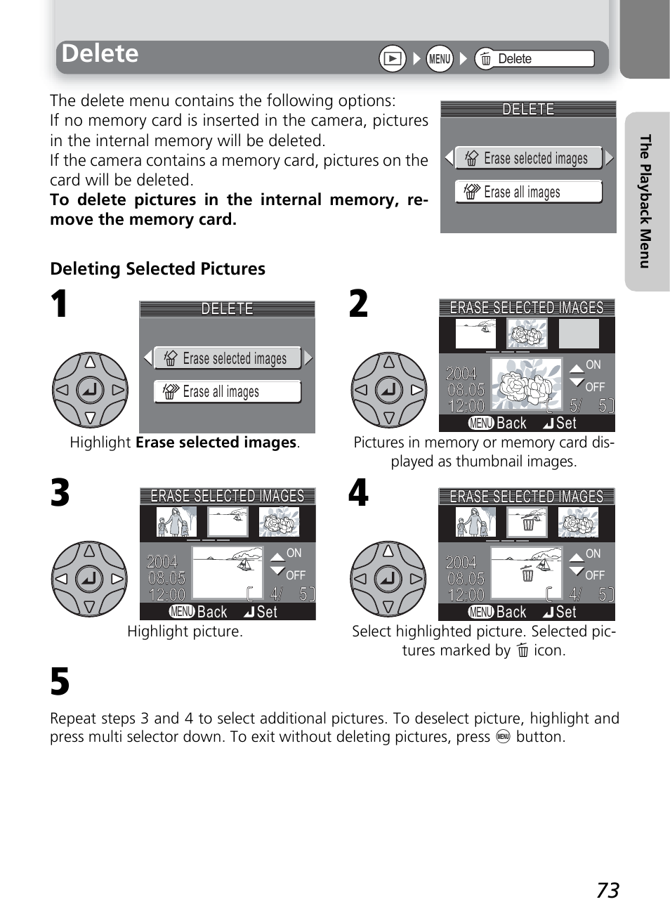 Delete | Nikon 2200 - 3200 User Manual | Page 83 / 120