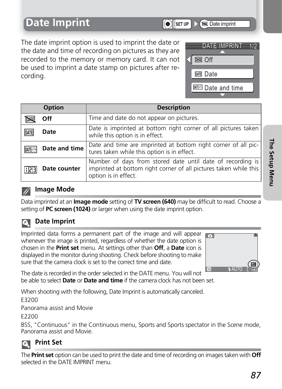 Date imprint | Nikon 2200 - 3200 User Manual | Page 97 / 120