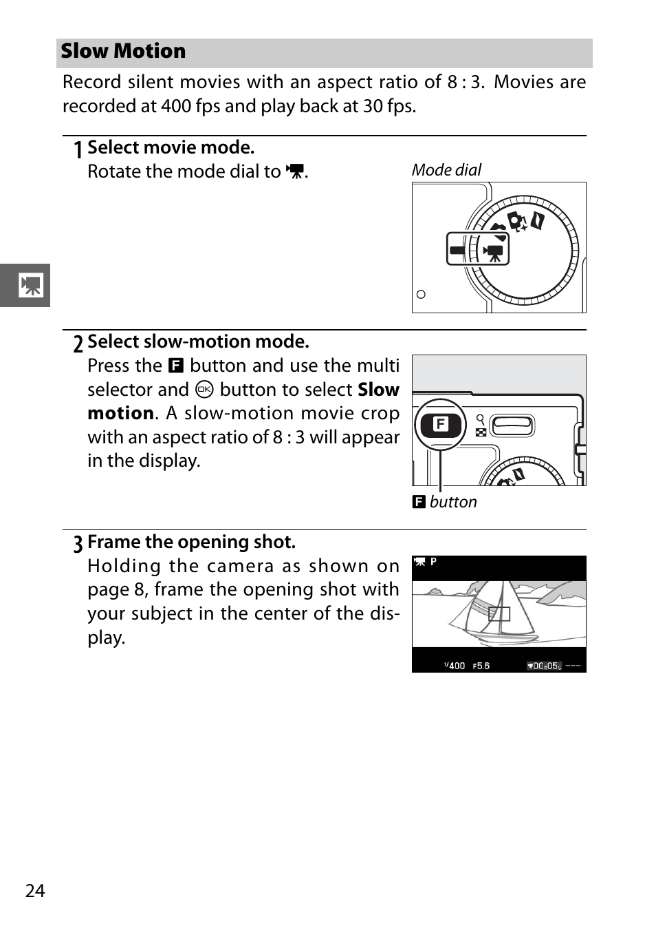 Slow motion | Nikon J1 User Manual | Page 36 / 88