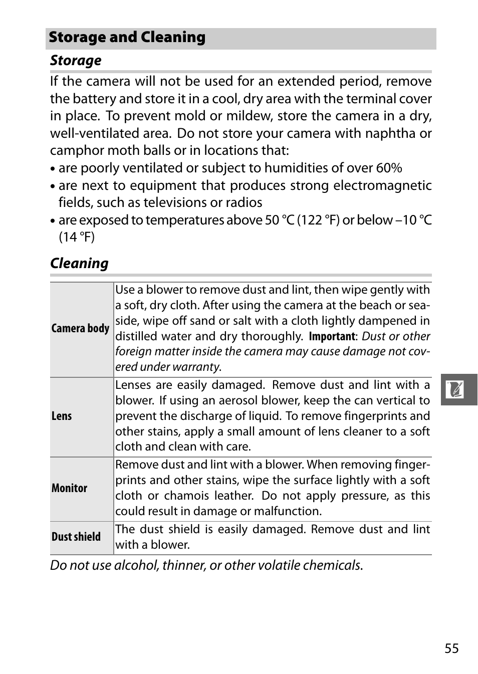 Storage and cleaning | Nikon J1 User Manual | Page 67 / 88