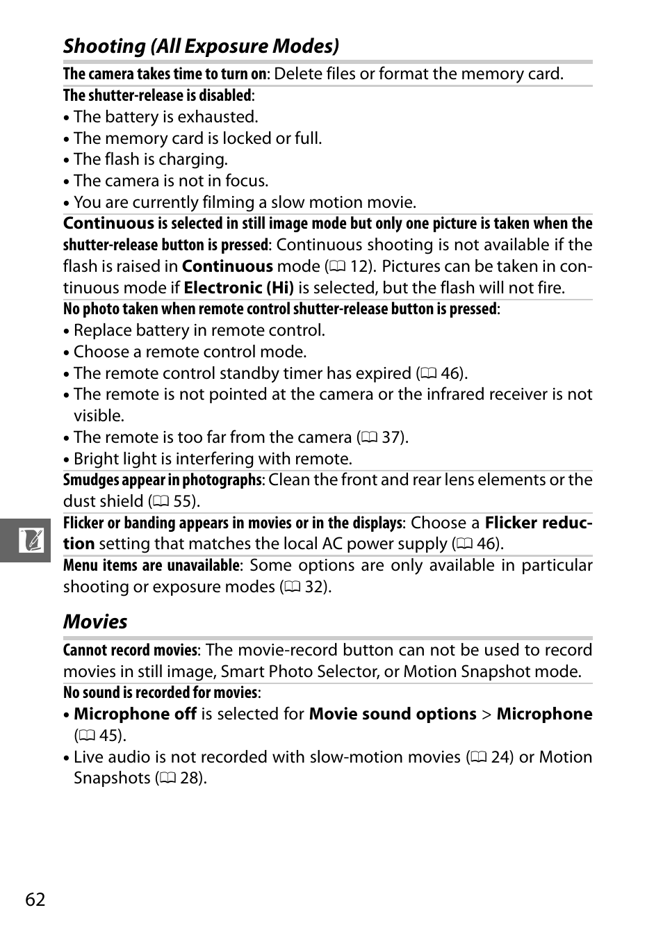 Shooting (all exposure modes) movies | Nikon J1 User Manual | Page 74 / 88