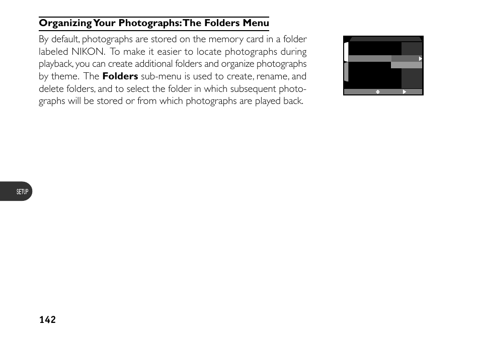 Organizing your photographs: the folders menu | Nikon 880 User Manual | Page 147 / 193