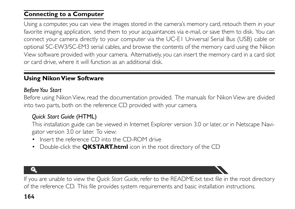 Connecting to a computer | Nikon 880 User Manual | Page 169 / 193