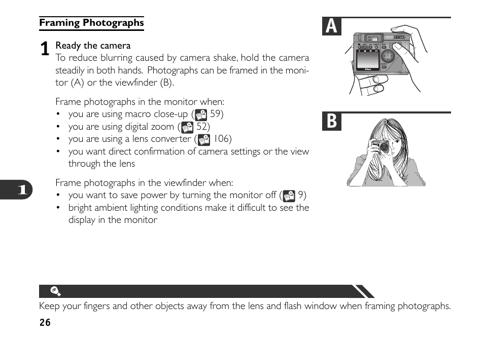 Framing photographs | Nikon 880 User Manual | Page 31 / 193