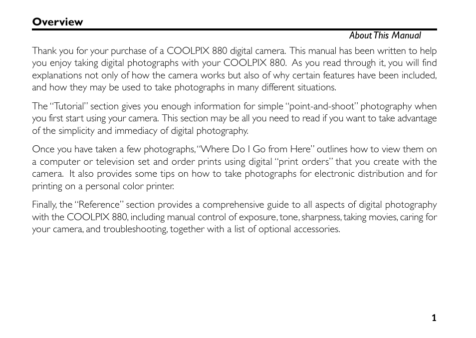 Overview | Nikon 880 User Manual | Page 6 / 193