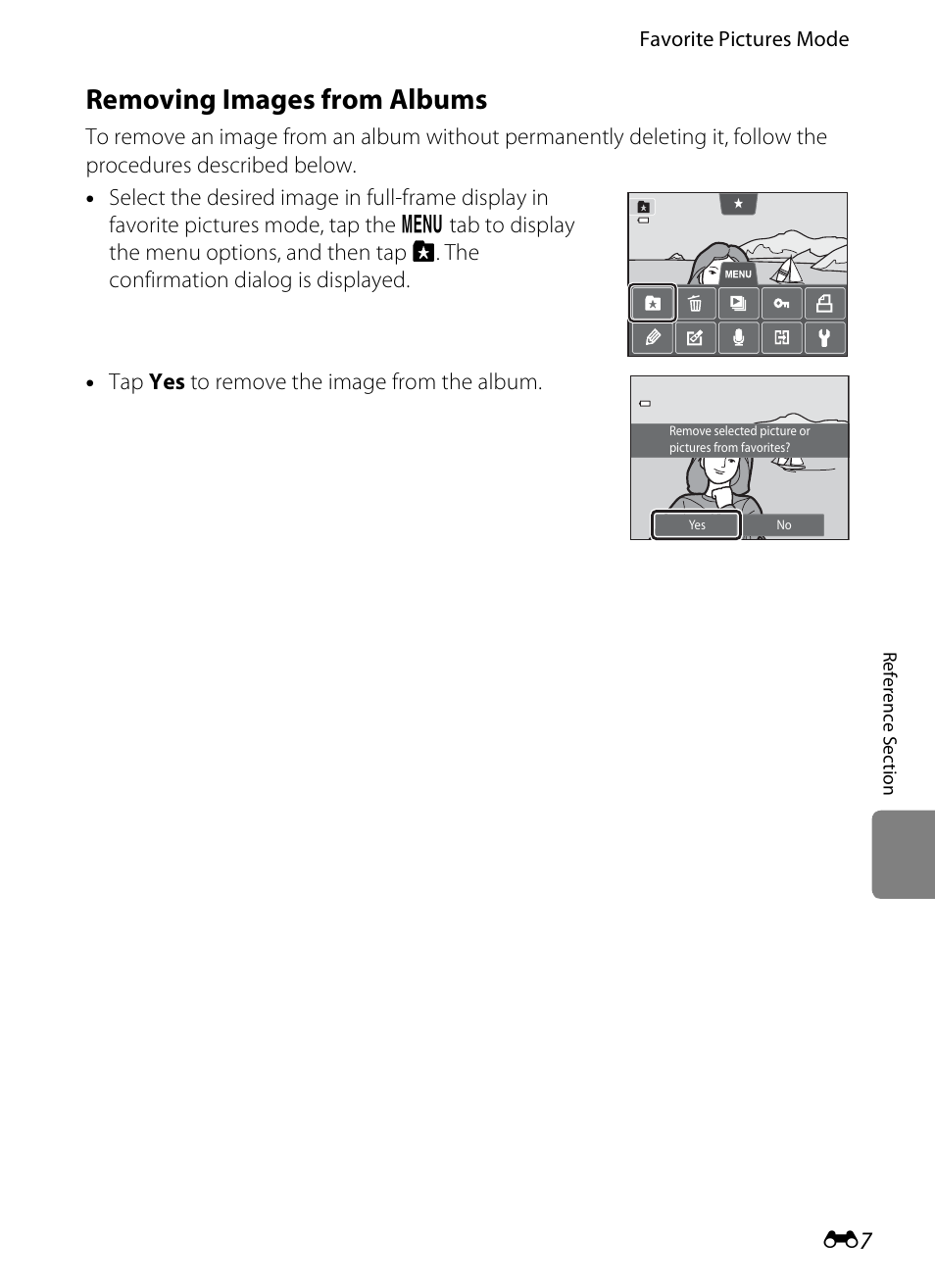 Removing images from albums | Nikon S4300 User Manual | Page 115 / 224