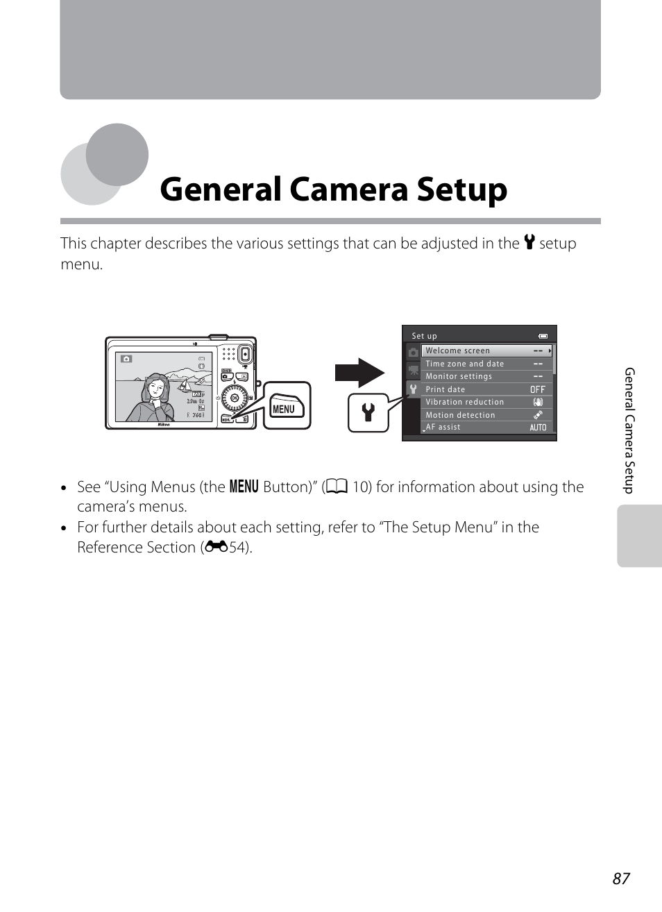 General camera setup | Nikon S6200 User Manual | Page 103 / 212