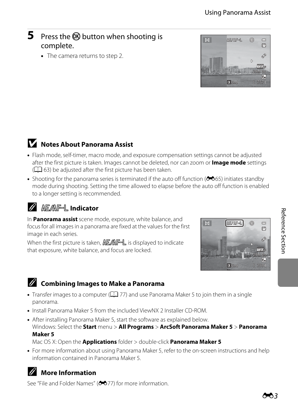 Press the k, Button when shooting is complete | Nikon S6200 User Manual | Page 109 / 212