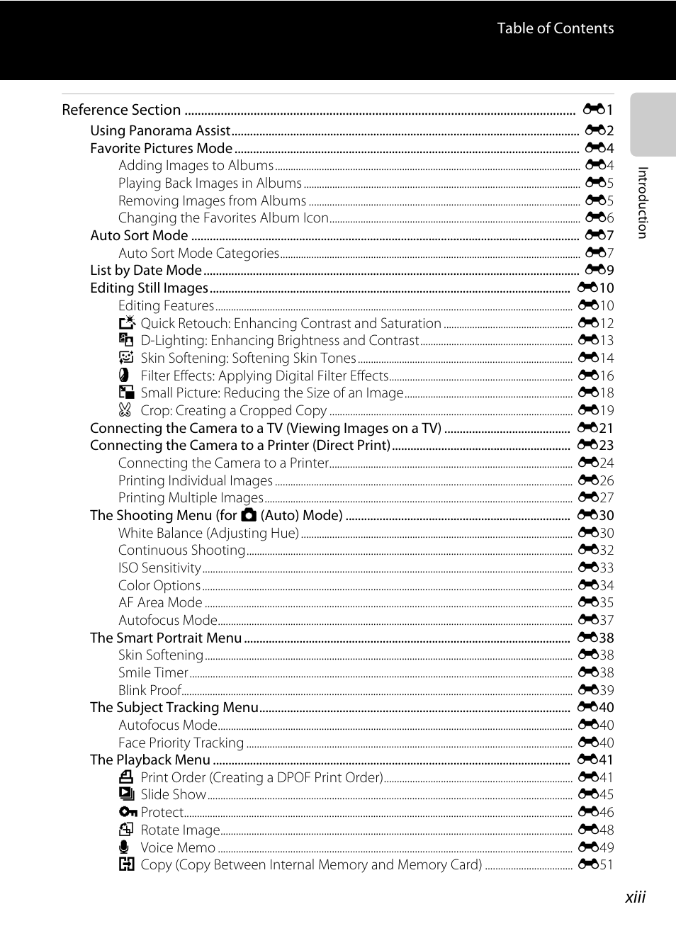 Xiii | Nikon S6200 User Manual | Page 15 / 212