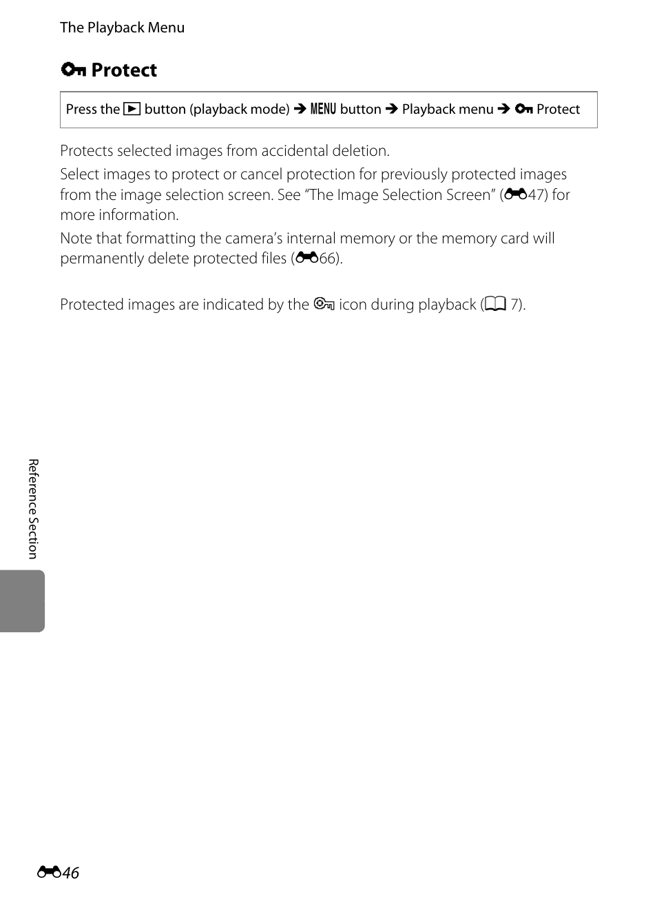 Protect, D protect | Nikon S6200 User Manual | Page 152 / 212