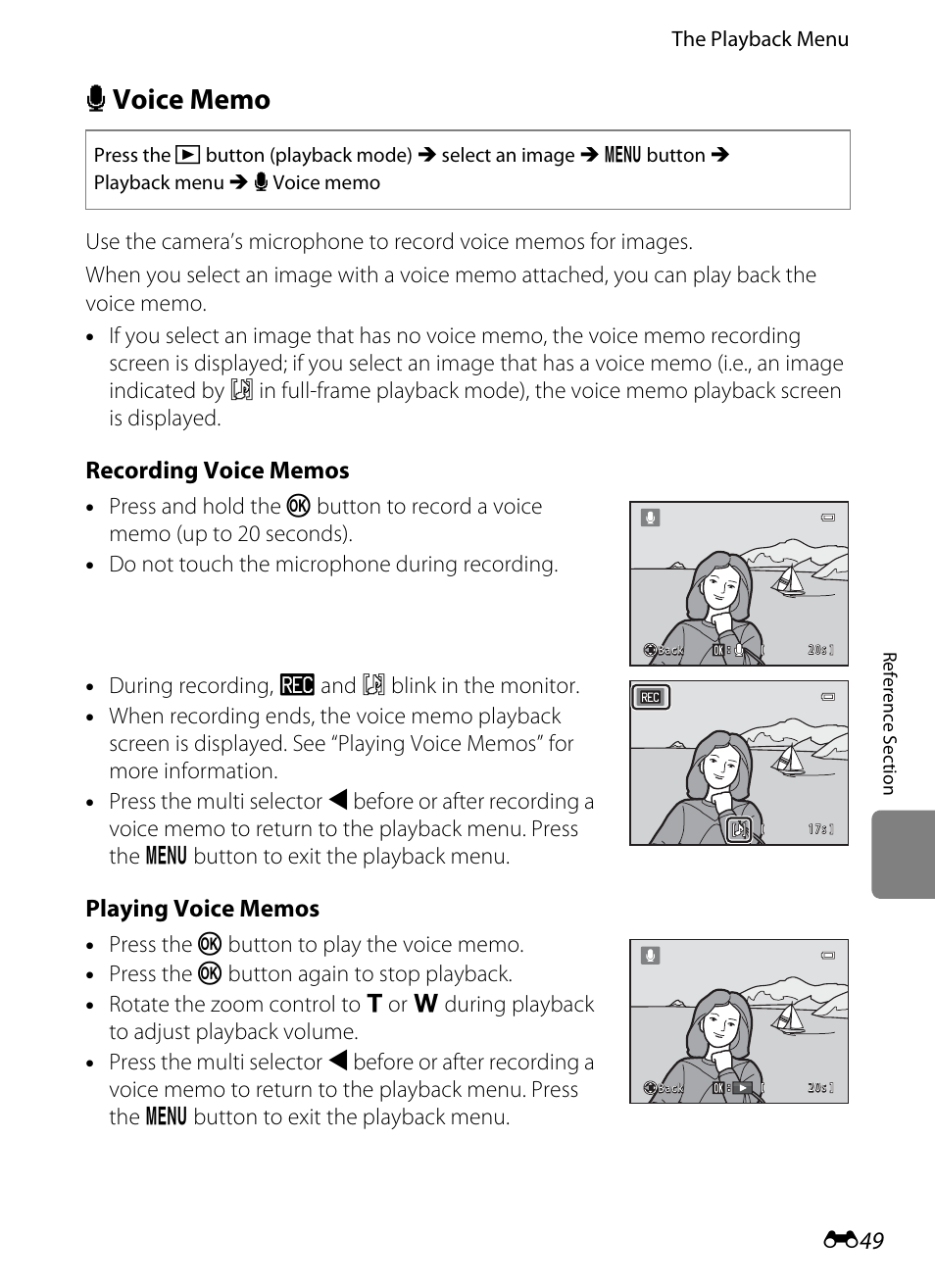 Voice memo | Nikon S6200 User Manual | Page 155 / 212