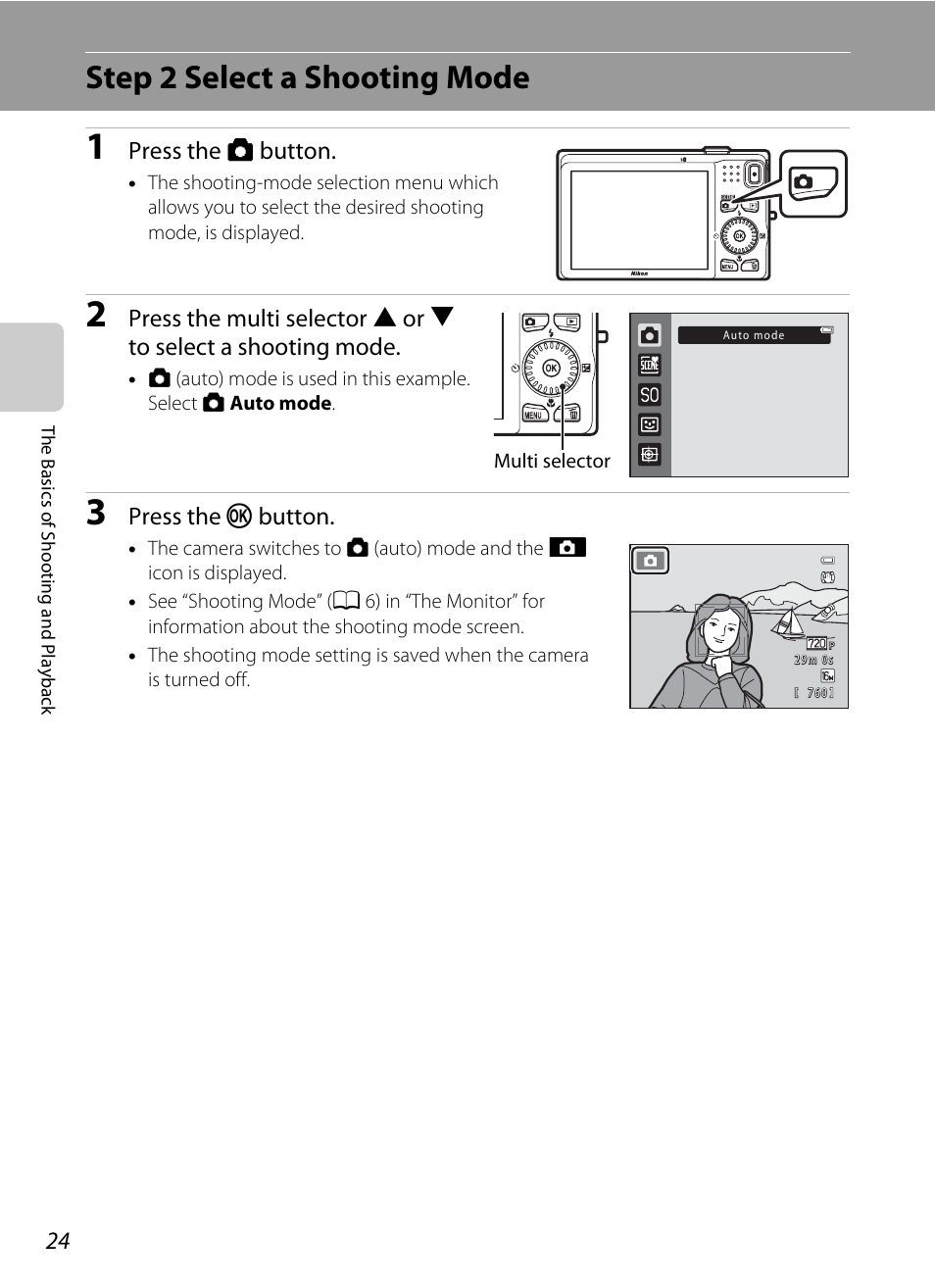Step 2 select a shooting mode | Nikon S6200 User Manual | Page 40 / 212