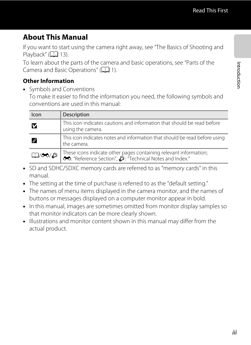 About this manual | Nikon S6200 User Manual | Page 5 / 212