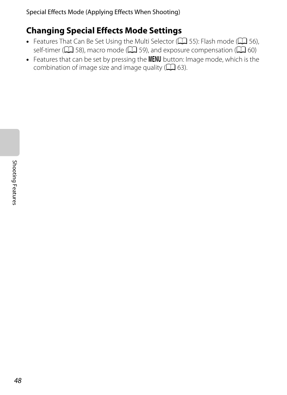 Changing special effects mode settings | Nikon S6200 User Manual | Page 64 / 212