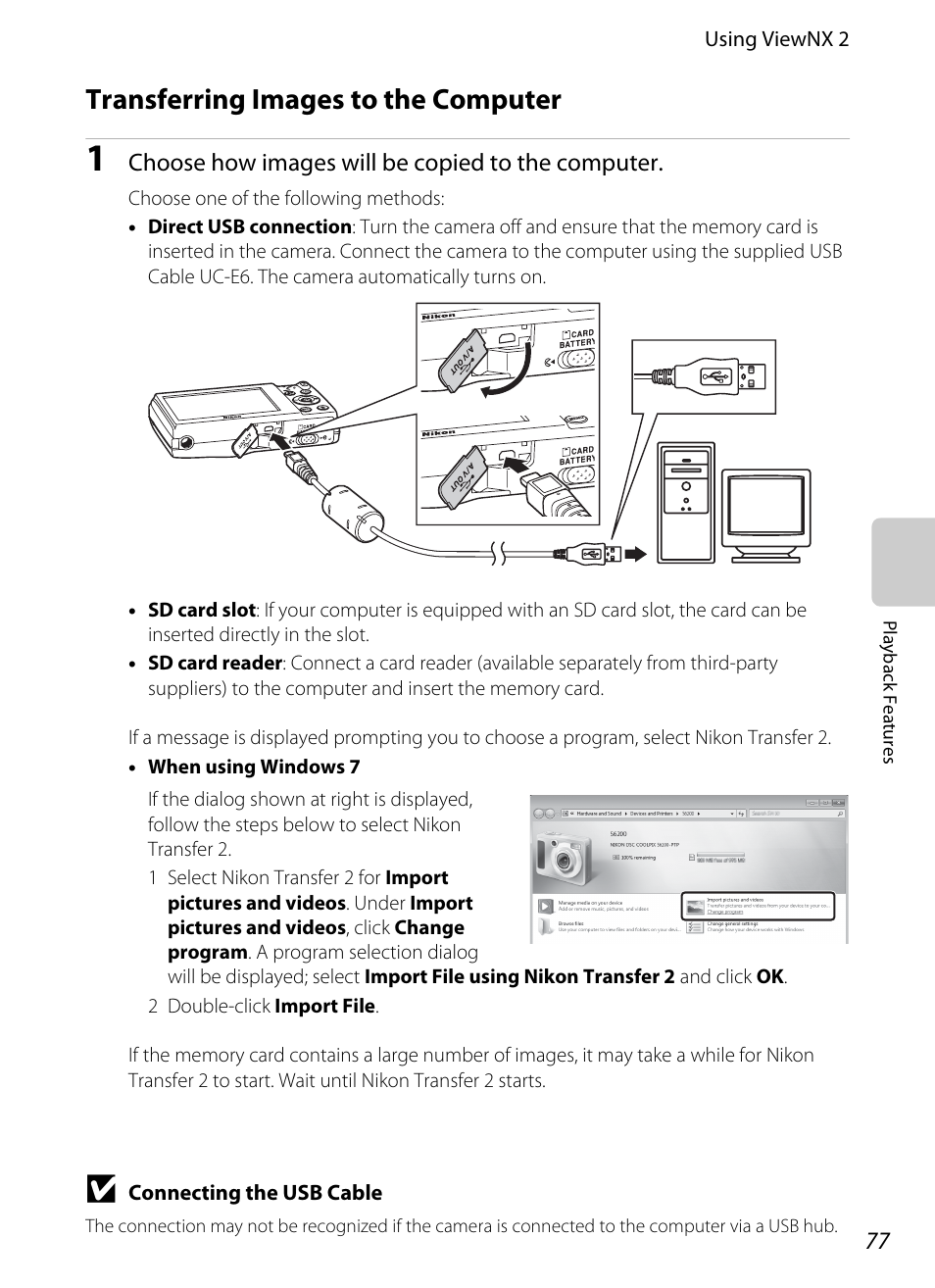 Transferring images to the computer | Nikon S6200 User Manual | Page 93 / 212