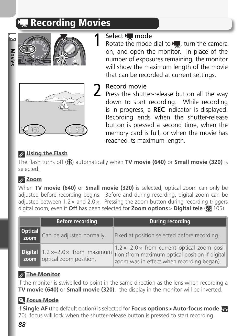 Recording movies | Nikon 5400 User Manual | Page 100 / 173