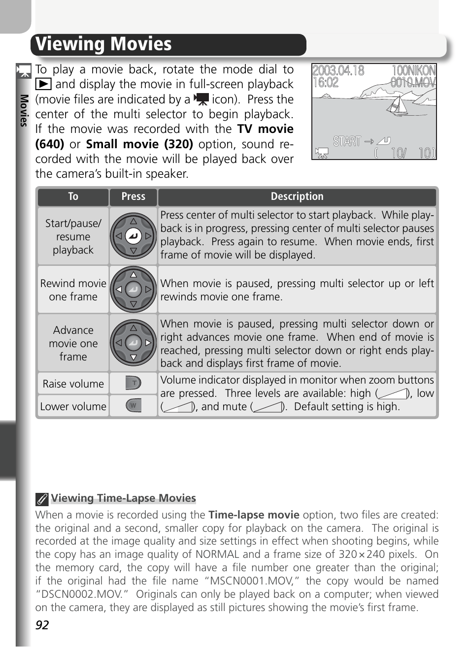 Viewing movies | Nikon 5400 User Manual | Page 104 / 173