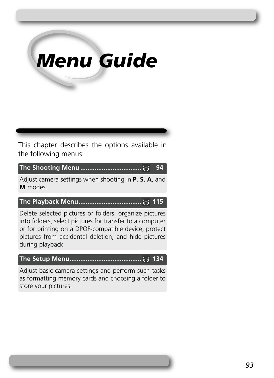 Menu guide | Nikon 5400 User Manual | Page 105 / 173
