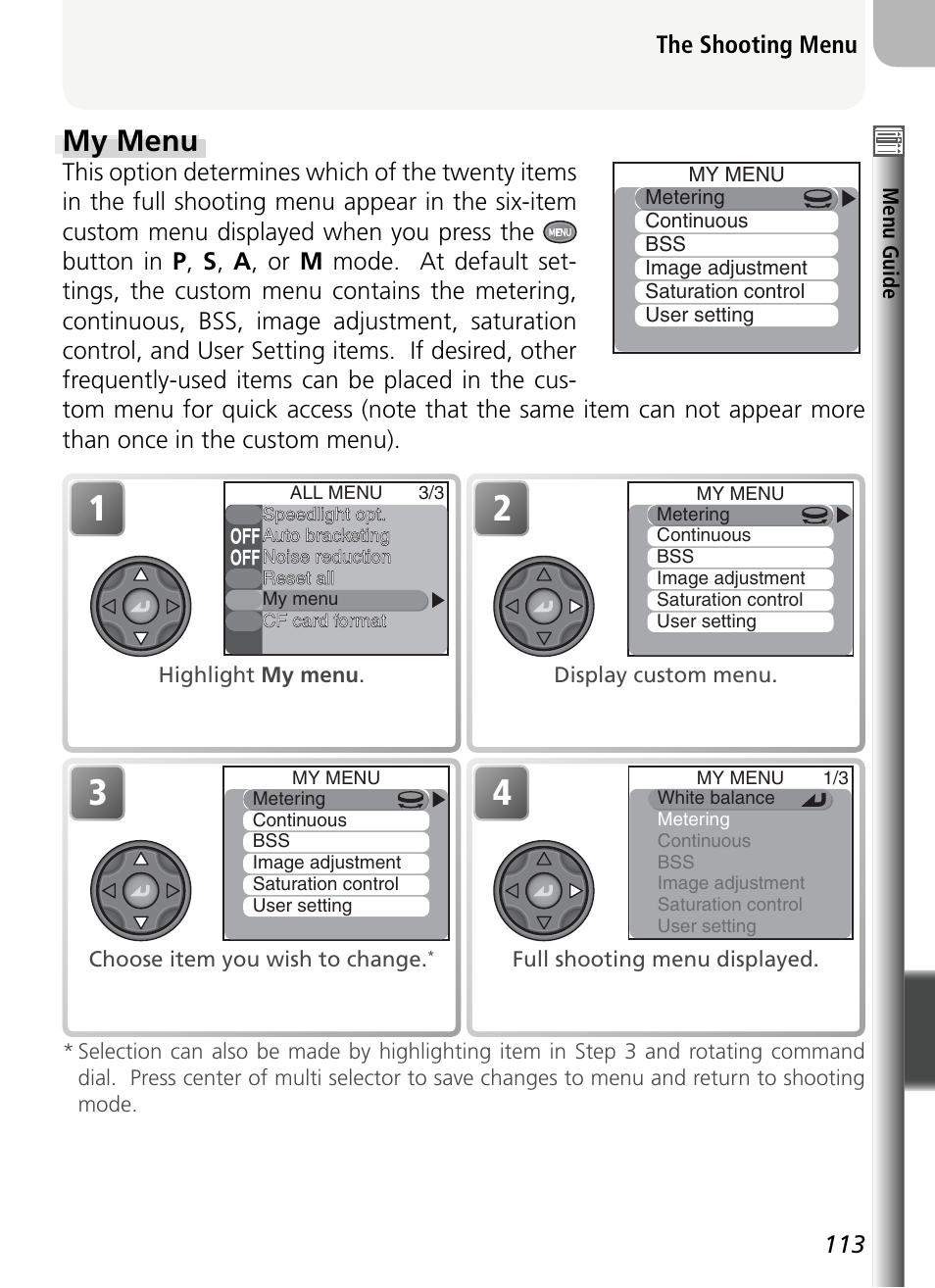 My menu | Nikon 5400 User Manual | Page 125 / 173