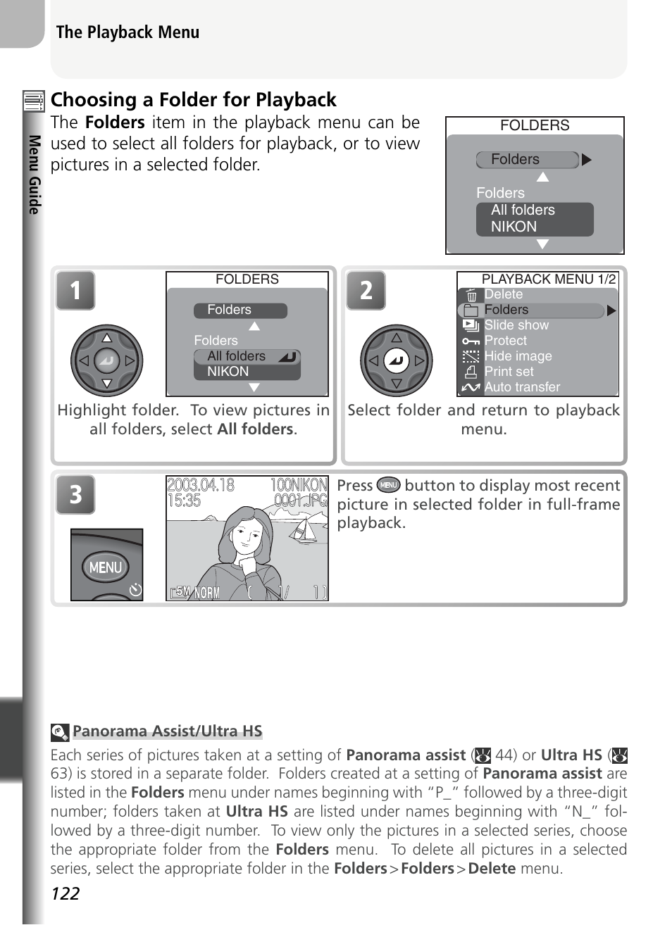 Choosing a folder for playback | Nikon 5400 User Manual | Page 134 / 173